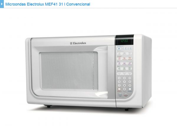 Microondas 31L Eletrolux MEF41 Bco 220v